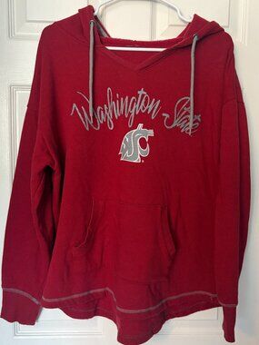 Women's Washington State WSU Cougars Colosseum Hoodie Sweatshirt Red Size L